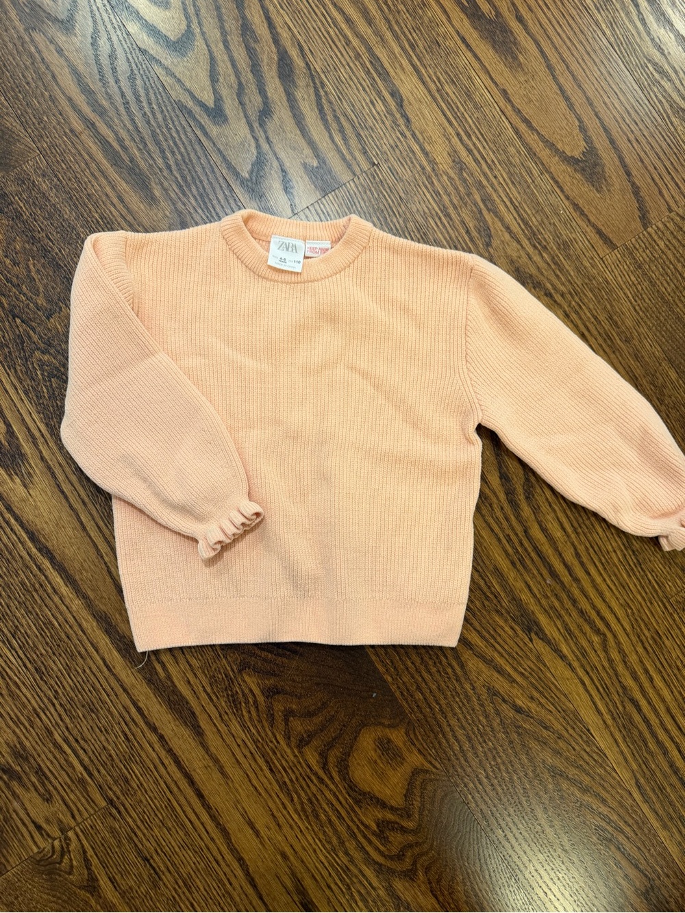 Zara Peach Crewneck Knit Sweater
